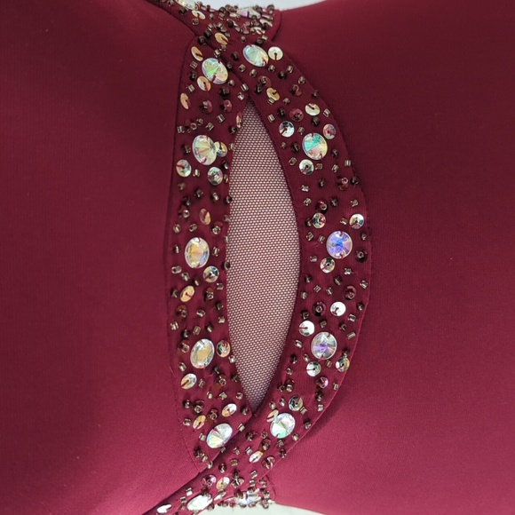 morgan and co burgundy dress Morgan & Co 21942J Long Formal Off Shoulder Dress main image 0